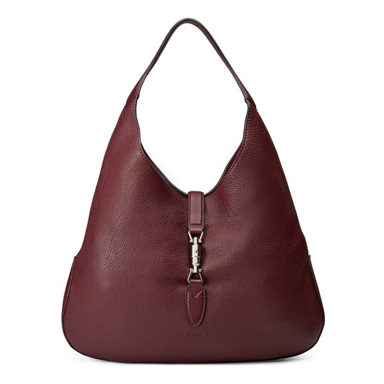 Jackie Soft Leather Hobo In Bordeaux Jackie Soft Leather Hobo