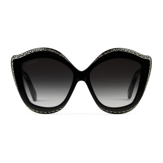 Cat eye acetate sunglasses with crystals Gucci Women's Sunglasses 470465J07401011