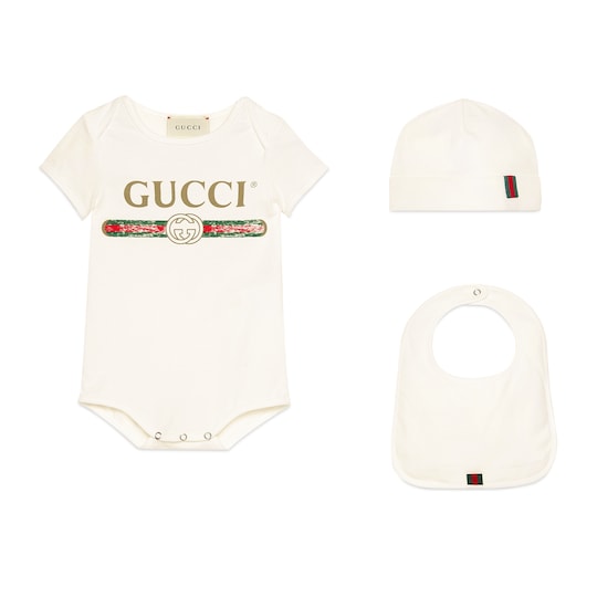 Baby Gucci logo cotton gift set Gucci Newborn 516326X9U059112