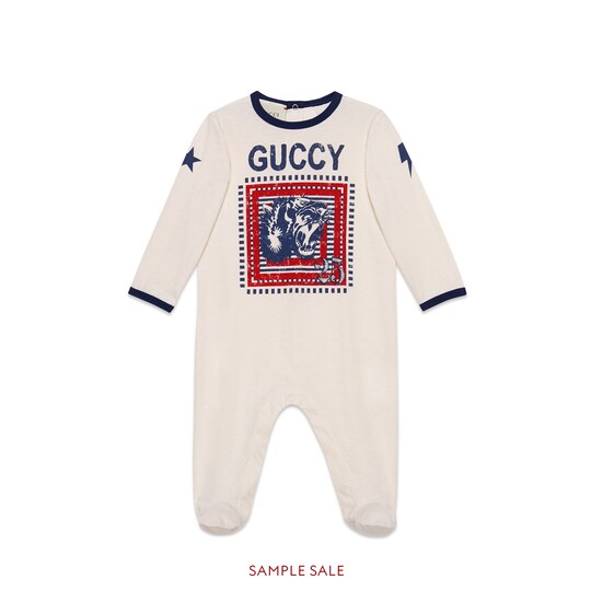 婴儿"guccy"印花爬服 - gucci 新生 520821x3n679061