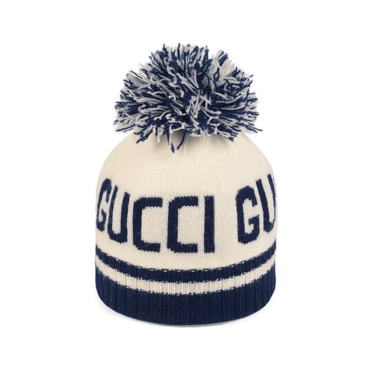 儿童gucci提花羊毛帽