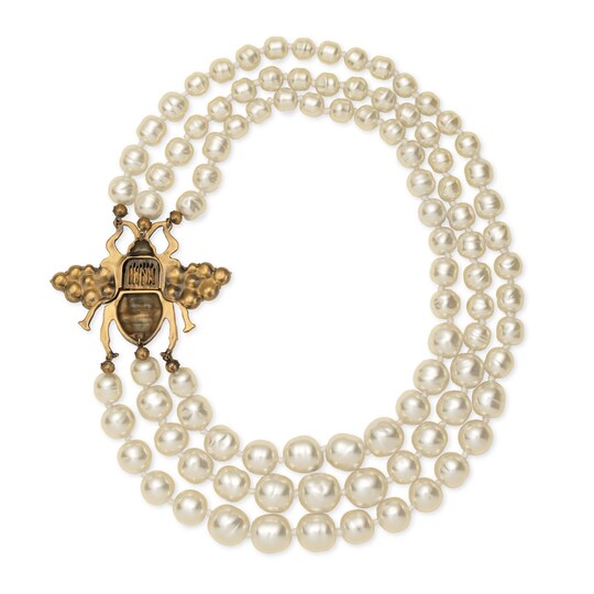 Bee Earrings With Crystals Gucci Gl Pearl Necklace With Bee