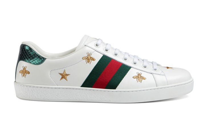 gucci ace leather sneaker mens
