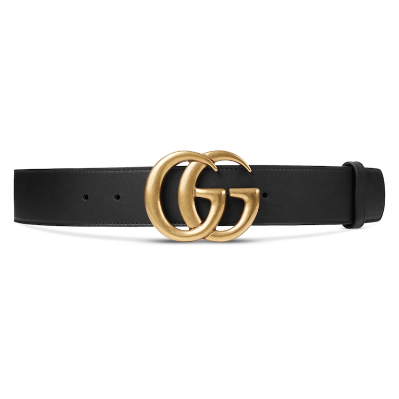 GUCCI Leather belt with Double G buckle