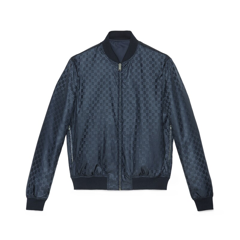 gucci reversible gg jacquard bomber jacket