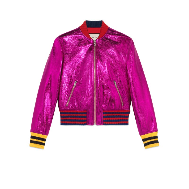 gucci metallic bomber jacket
