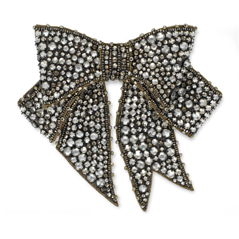 GUCCI CRYSTAL BOW BROOCH