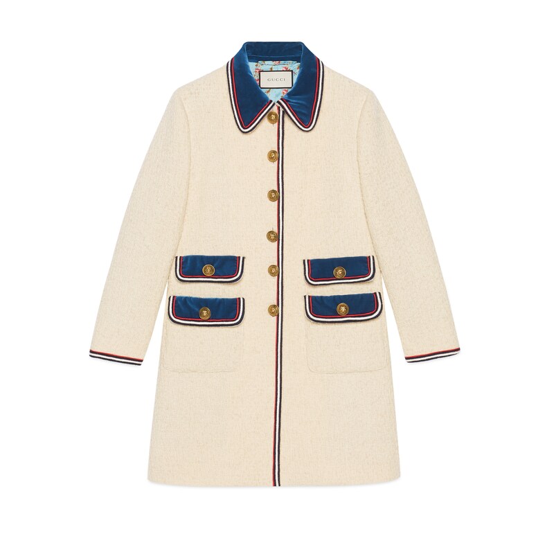 gucci white wool coat