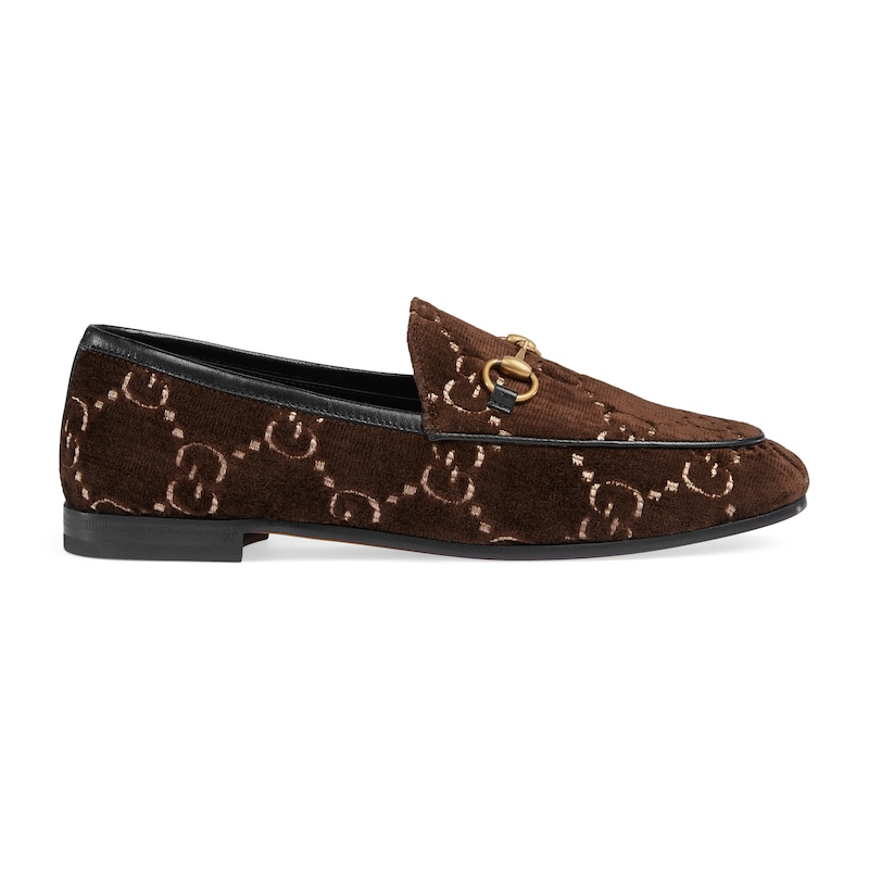 gucci brown velvet loafers