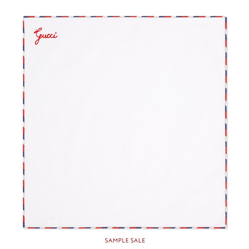Gucci Script Pocket Square In White