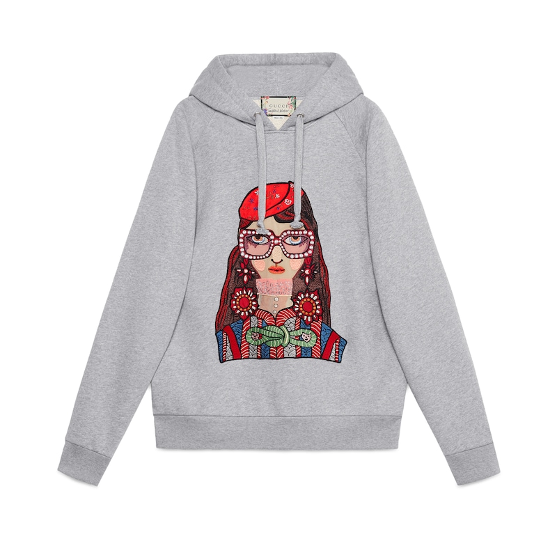 トップス GUCCI Unskilled Worker Hooded Sweatshirt Gucci Unskilled Worker Hooded Sweatshirt In Grey | ModeSens