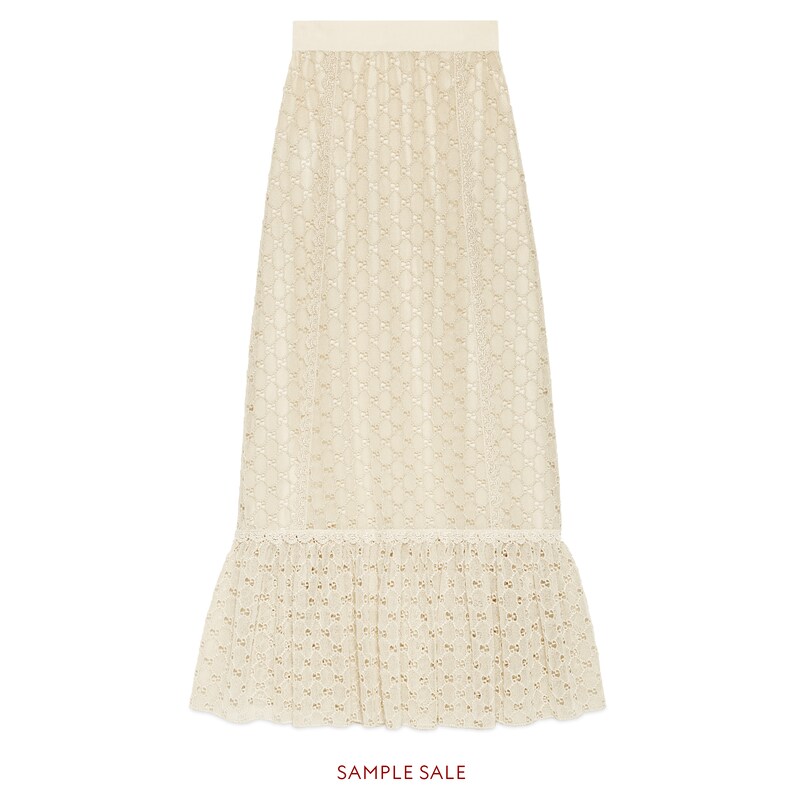 GUCCI GG MACRAMÉ LONG SKIRT