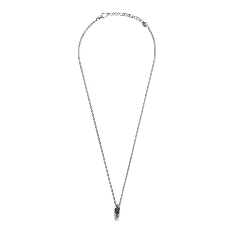 Gucci Anger Forest Rabbit Head Necklace In Silver Modesens Gucci Anger Forest Rabbit Head Necklace In Silver
