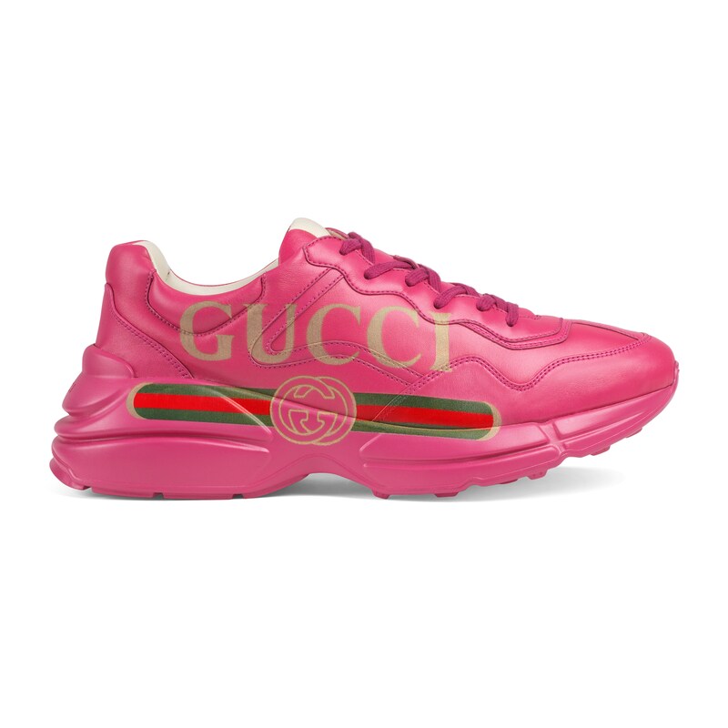 GUCCI Rhyton Gucci logo leather sneaker