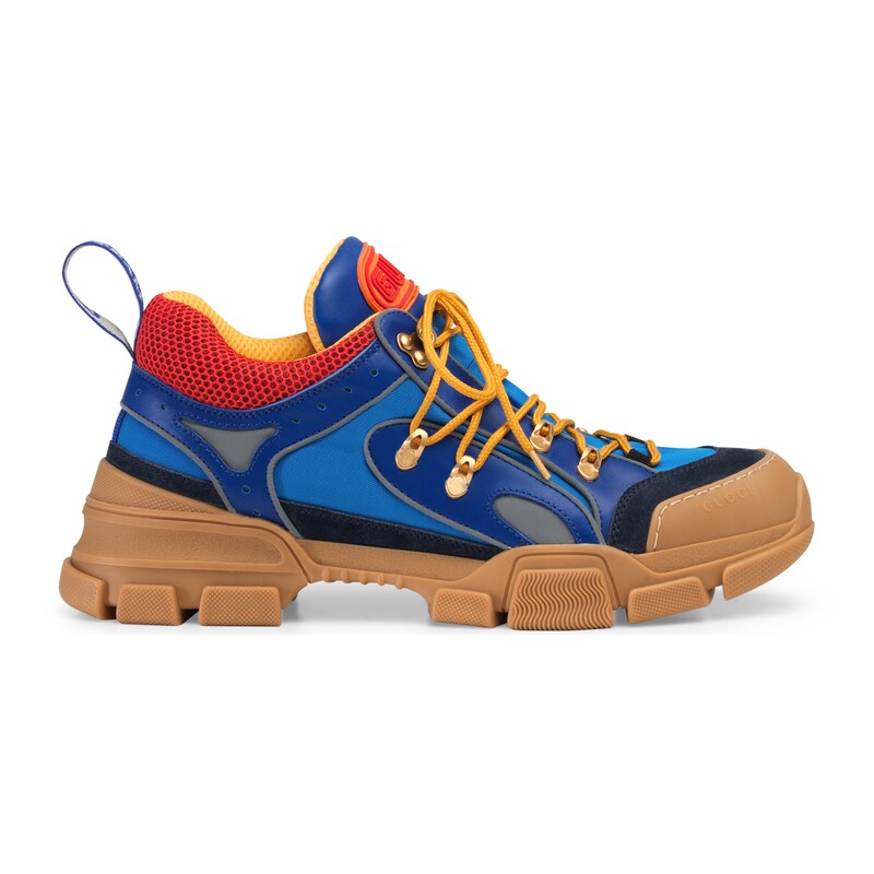 Gucci Kid's Flashtrek Leather & Canvas Sneakers, Baby/Toddler In Blue