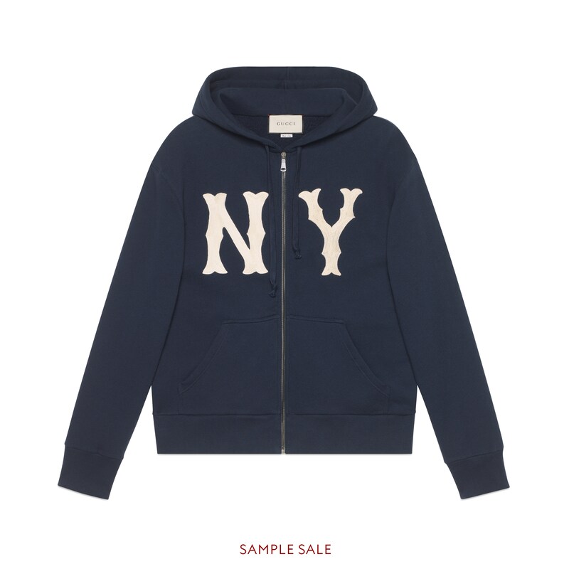 Gucci Men s Sweatshirt With Ny Yankees Patch In Blue ModeSens