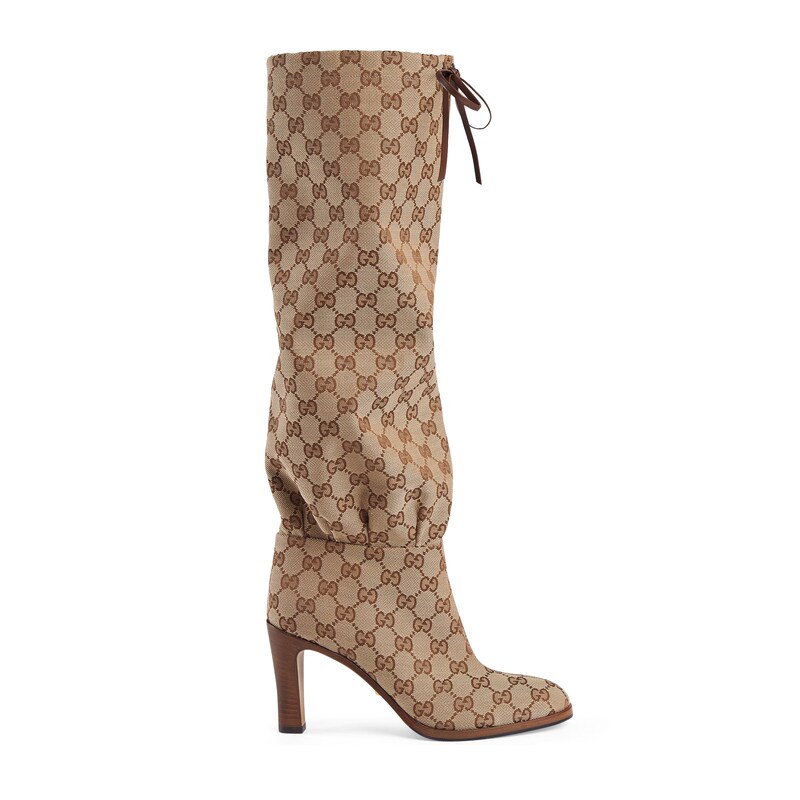 GUCCI GG CANVAS MID-HEEL BOOT,551149KY9V09770