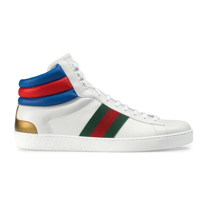 men's gucci white leather sneakers