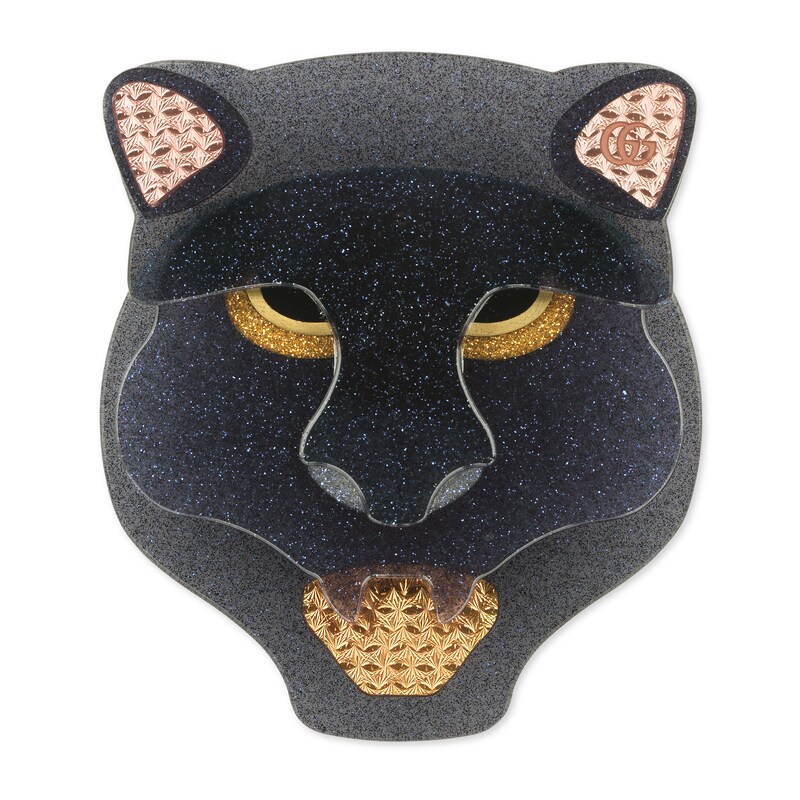 GUCCI Resin panther head brooch