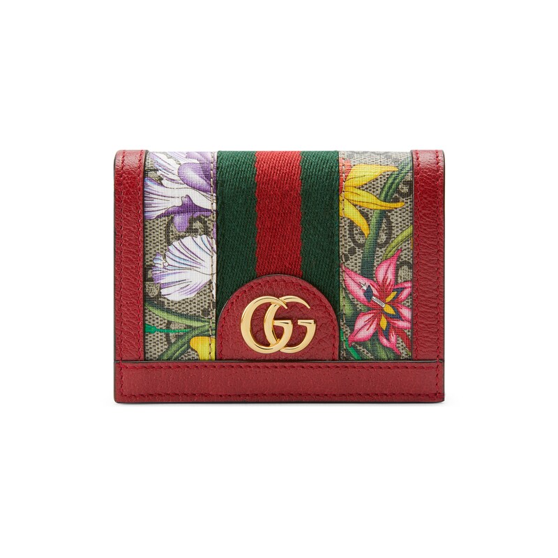 Gucci Ophidia Gg Flora Card Case Wallet In Beige | ModeSens