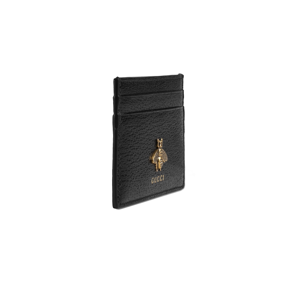 Animalier leather card case 