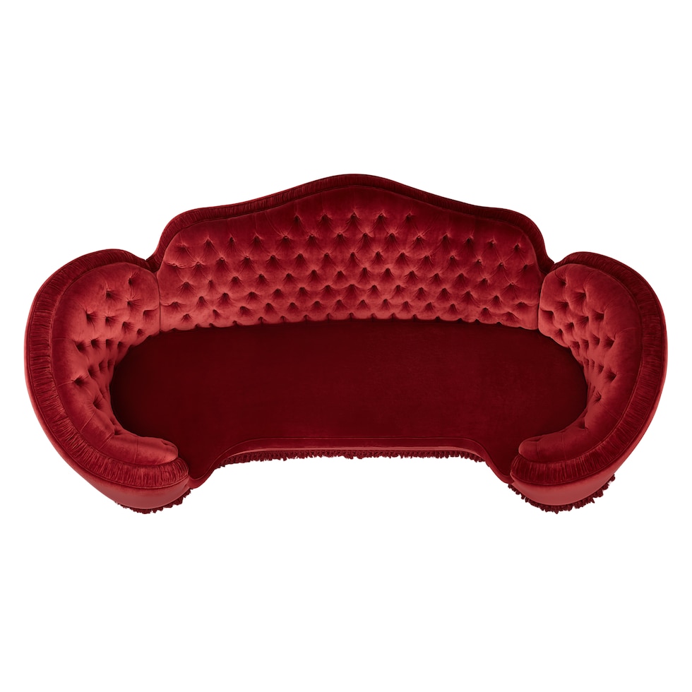 Capitonné camelback sofa
