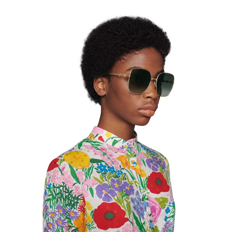 スクエアフレーム サングラス