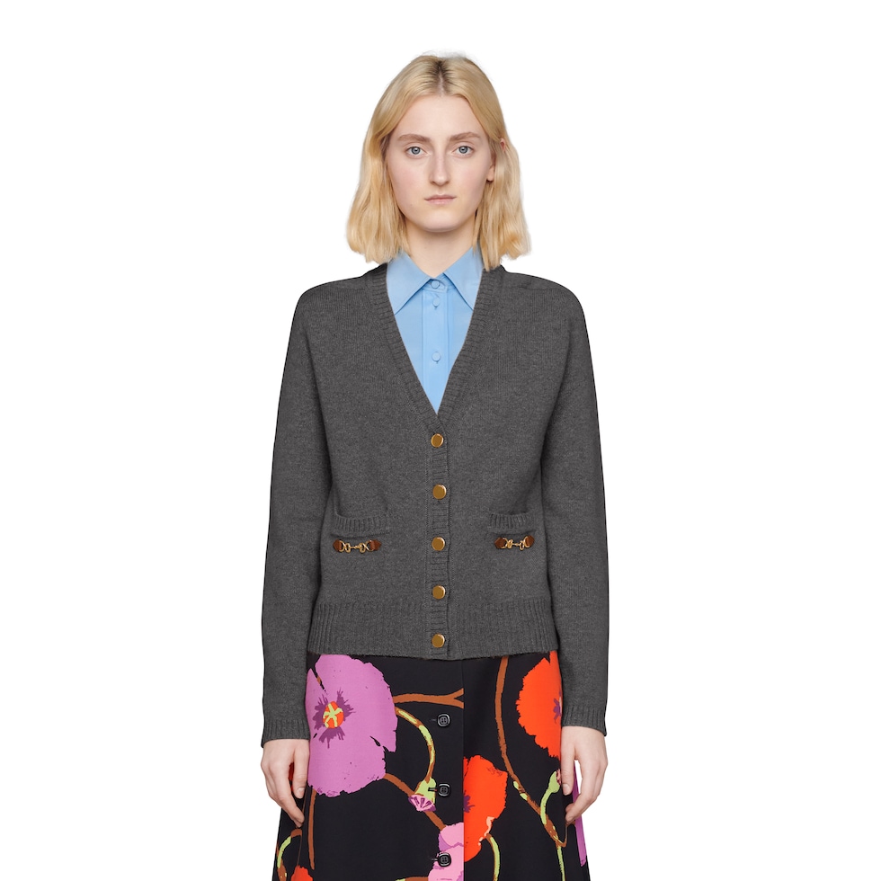 Cashmere cardigan with Horsebit