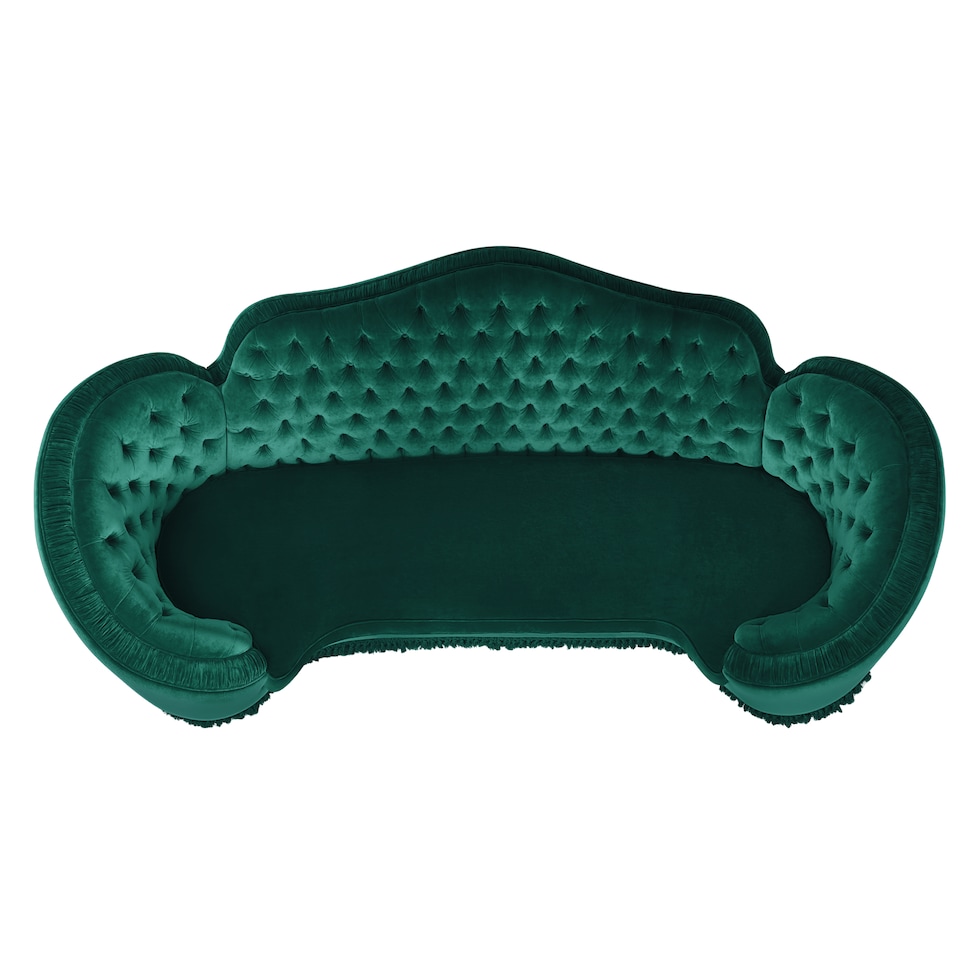 Capitonné camelback sofa