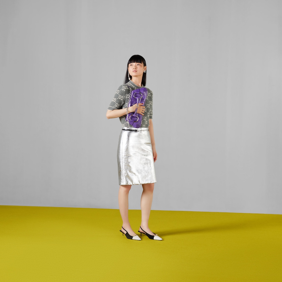 GG wool bouclé jacquard top