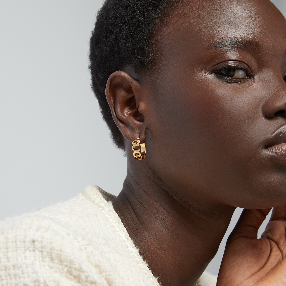 'GUCCI' letter hoop earrings