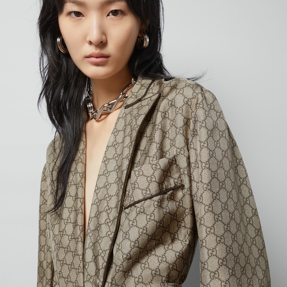 GG Supreme print silk shirt