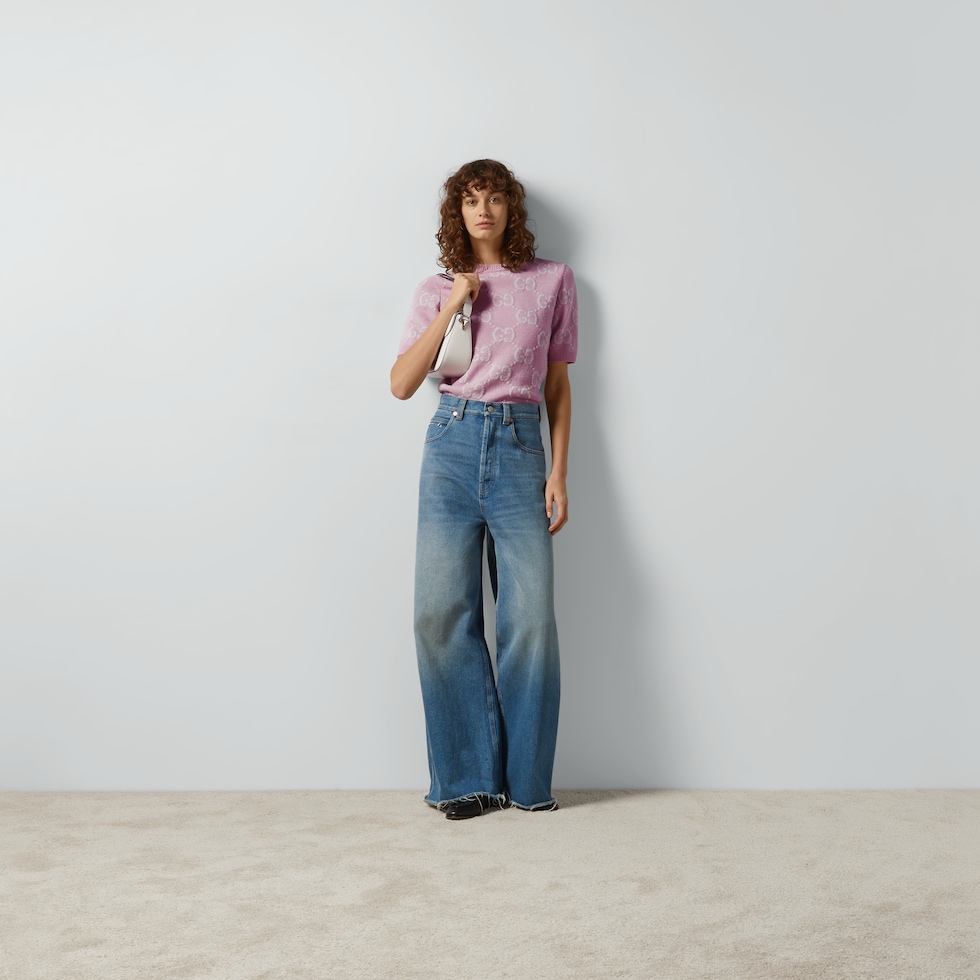 GG knit wool top