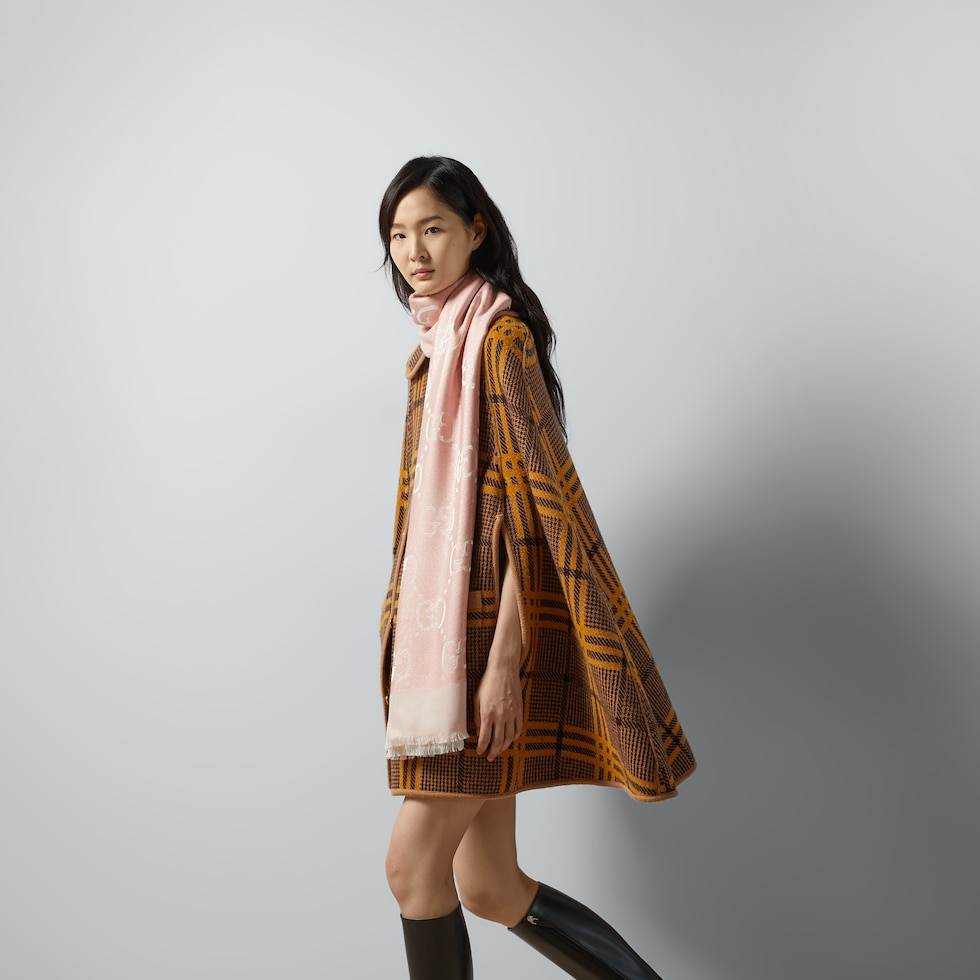 GG lamé jacquard shawl