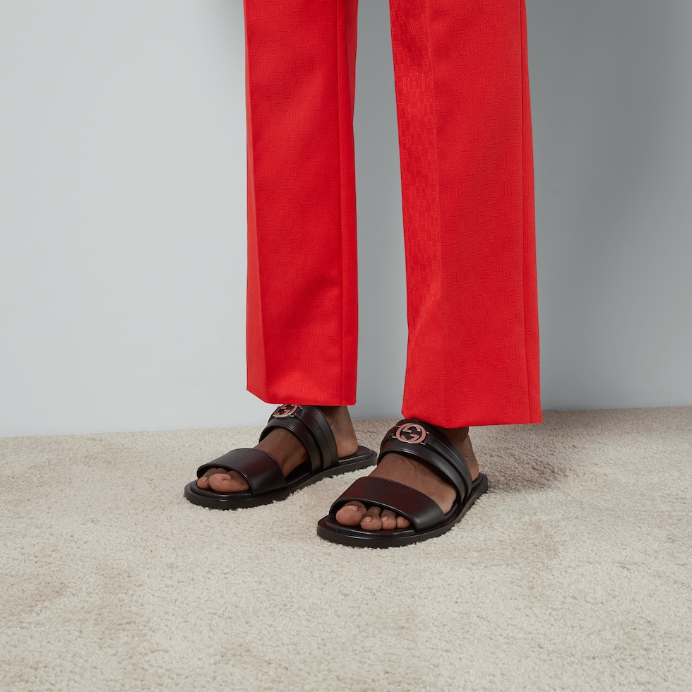 Men's sandal with Round Interlocking G