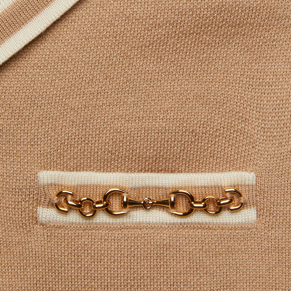 Poloshirt aus Wolle mit Horsebit
