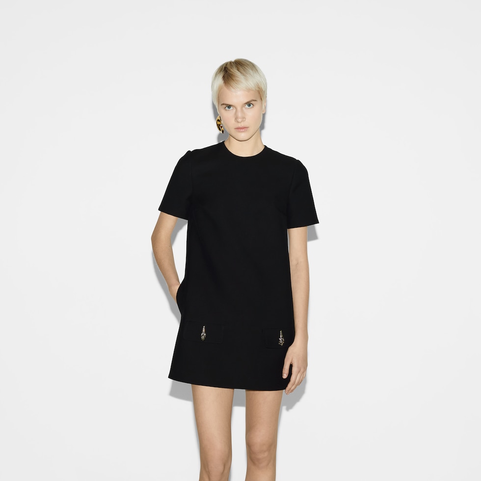 Cady crêpe wool silk dress