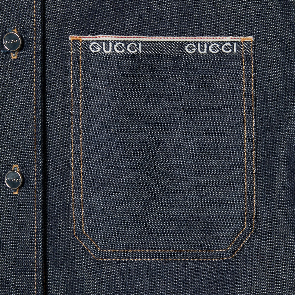 Denim shirt with Gucci selvedge