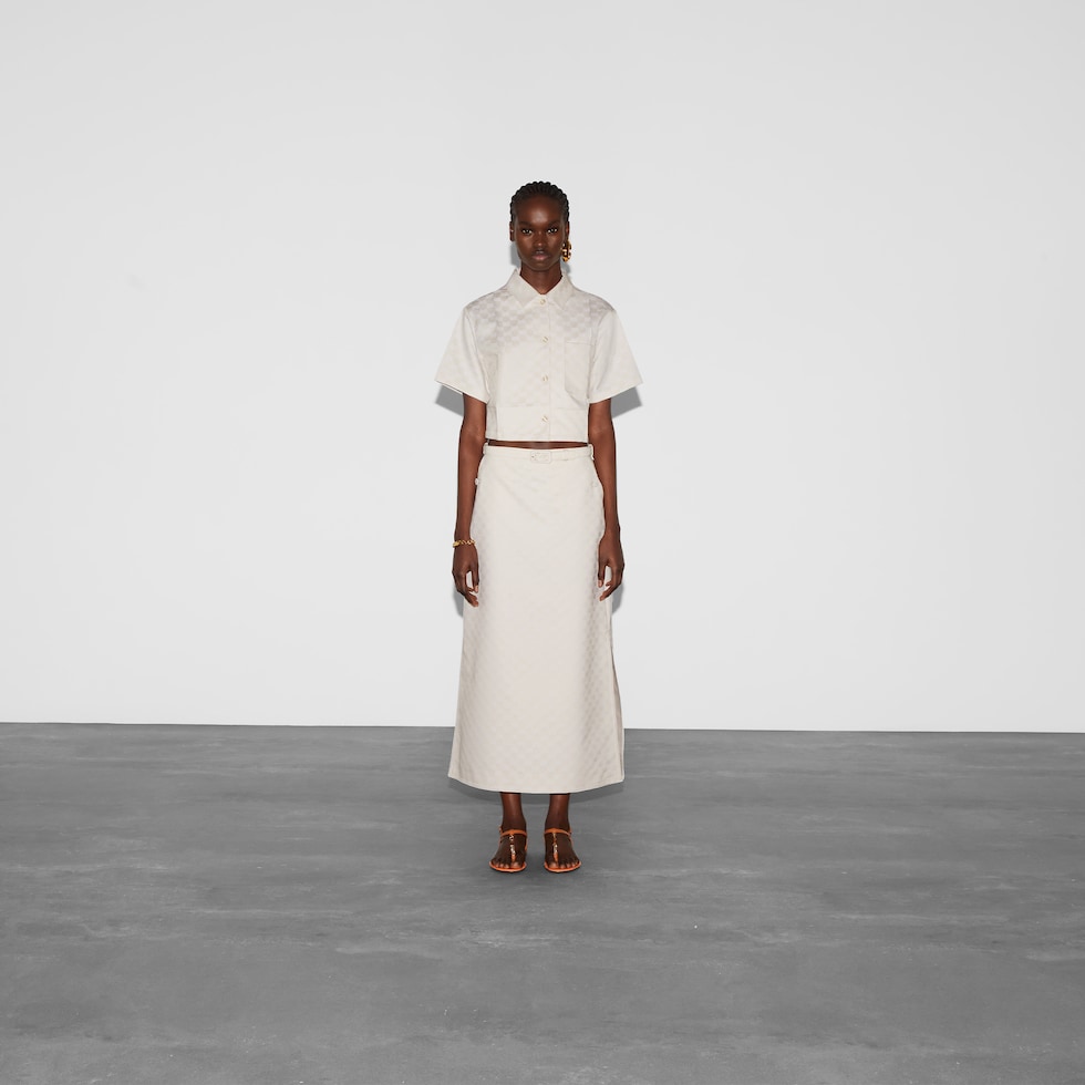 GG cotton gabardine skirt