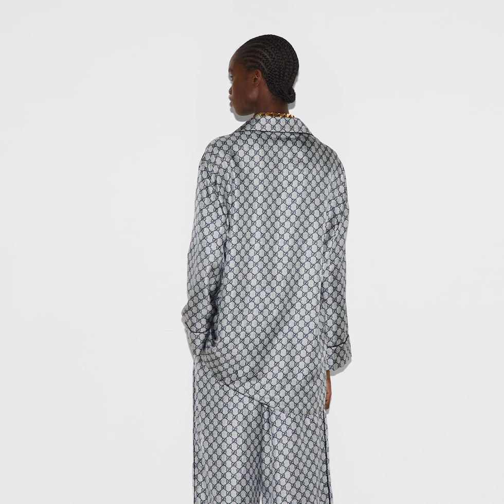 GG silk twill shirt