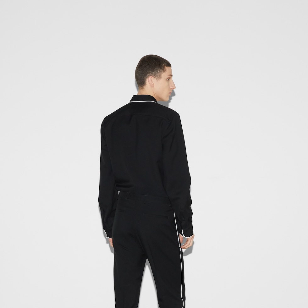 Wool gabardine shirt
