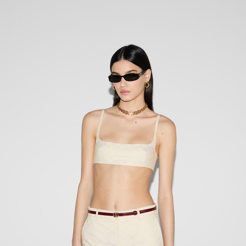 GG cotton gabardine top