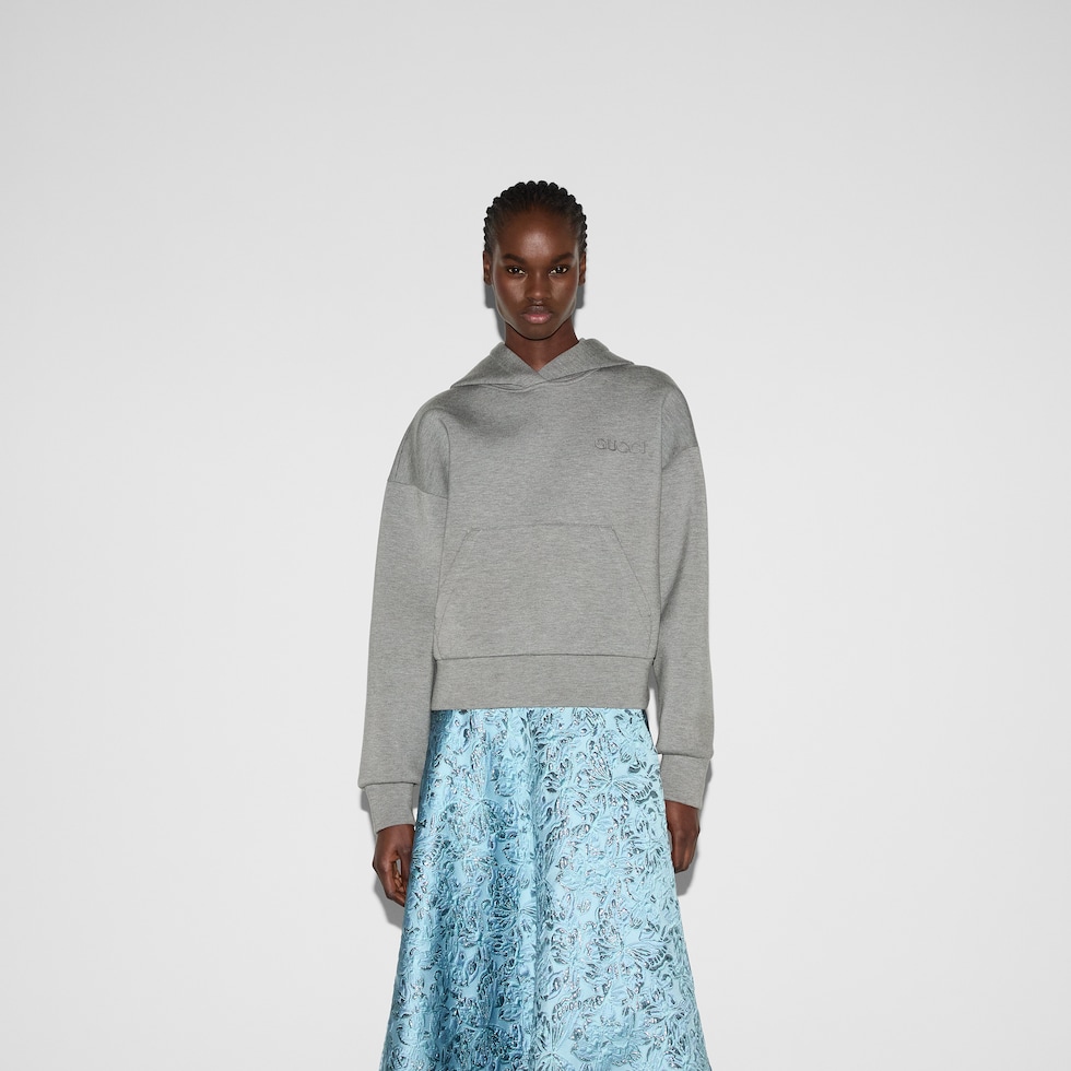 Viscose jersey hooded sweatshirt