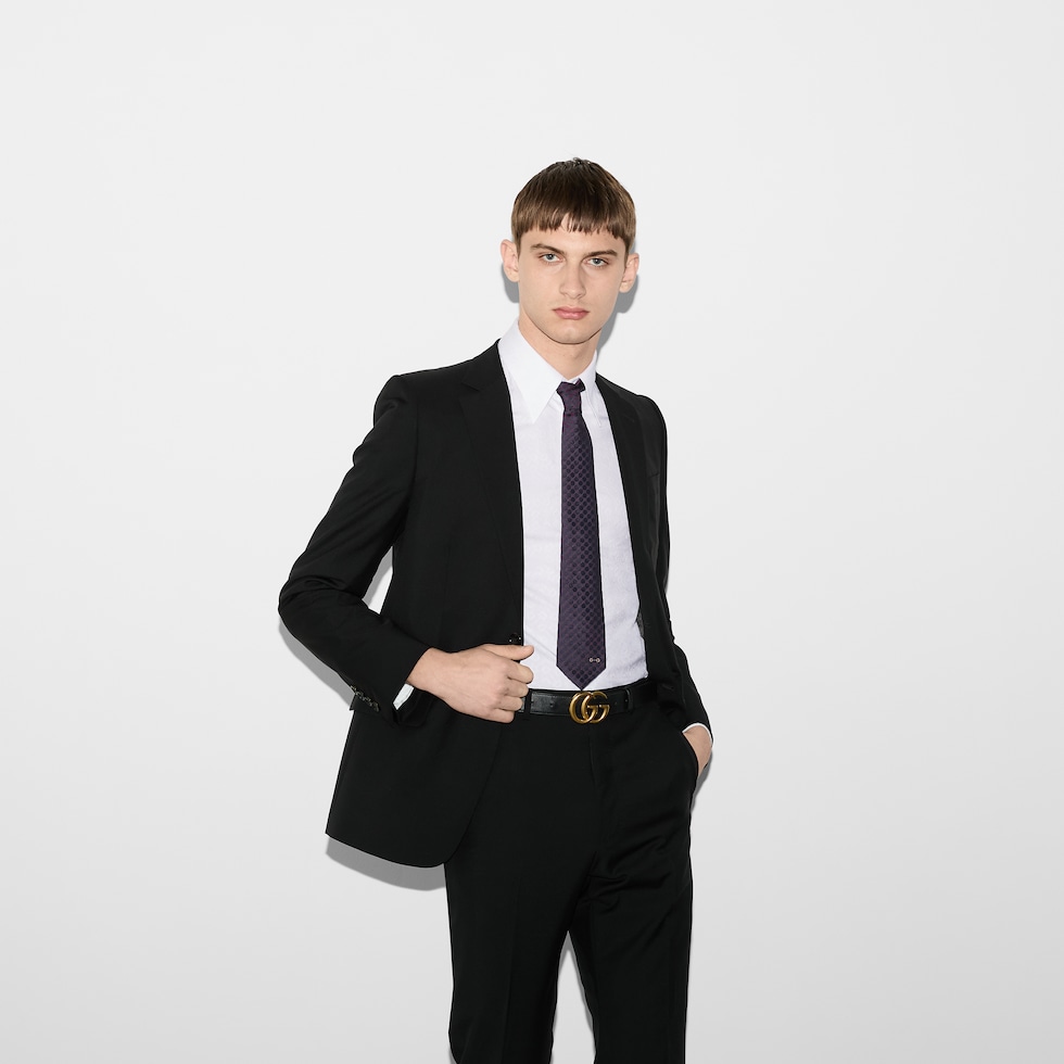 Corbata de jacquard de seda con GG