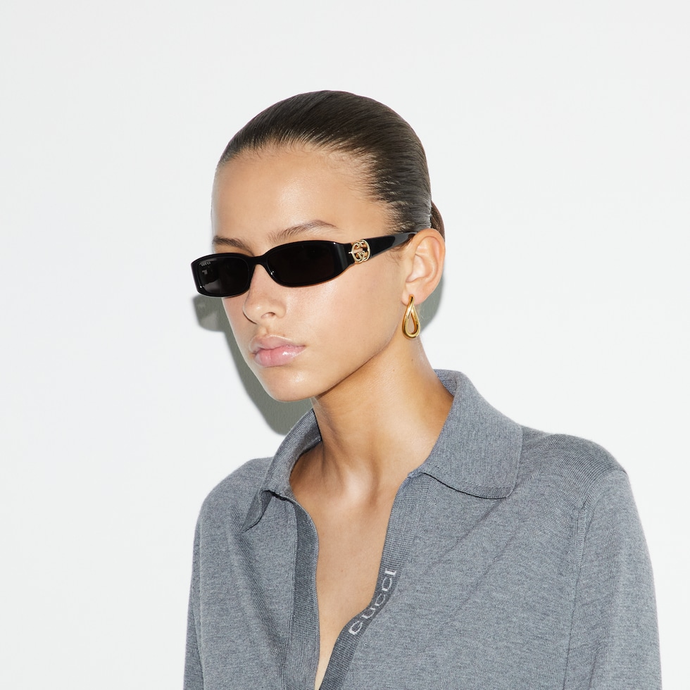 Rectangular frame sunglasses