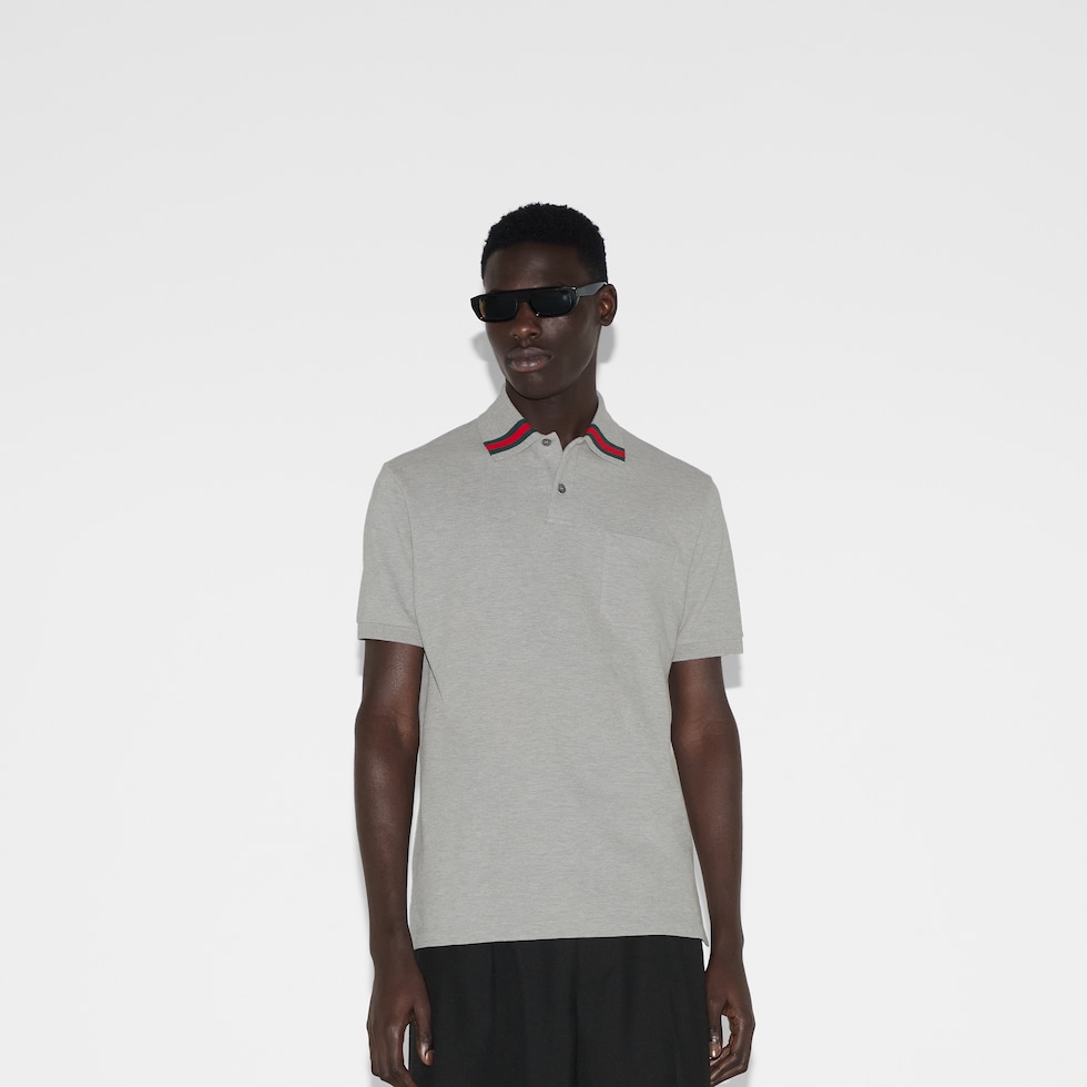 Cotton polo shirt with Web