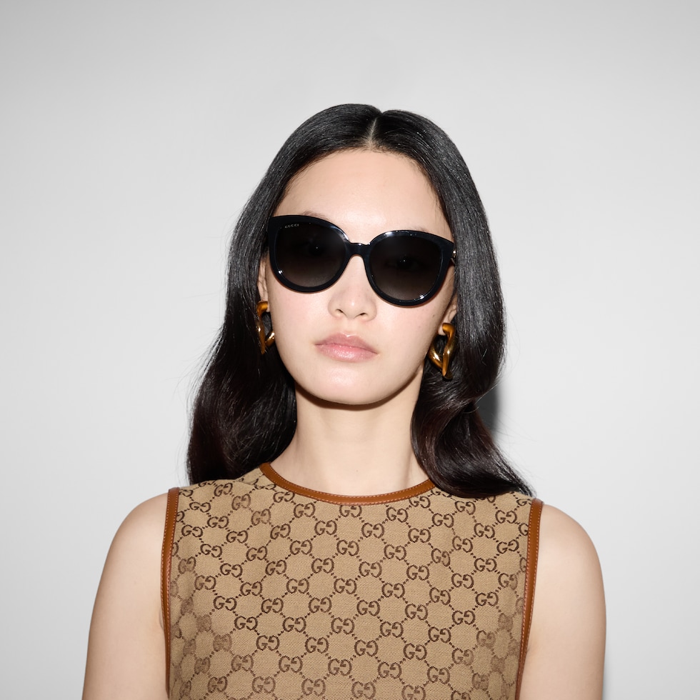 Low nose bridge fit cat-eye frame sunglasses