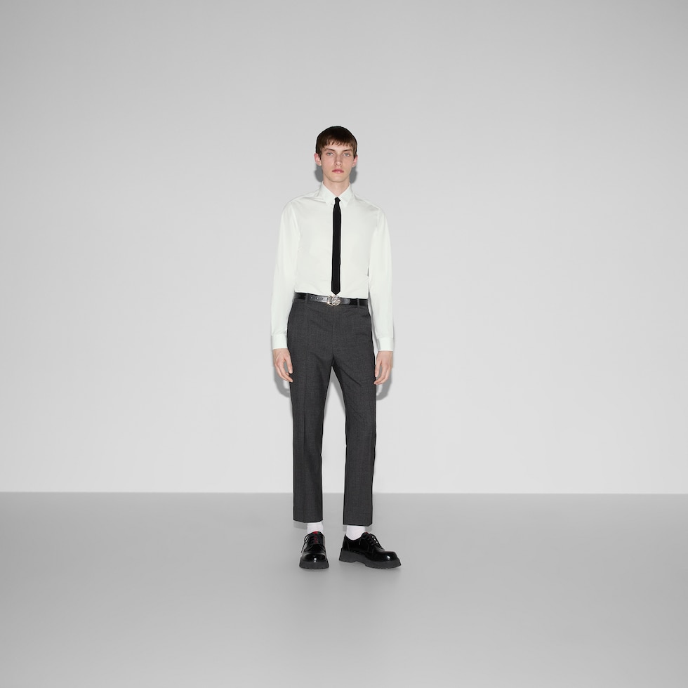 Cotton poplin shirt with Gucci logo