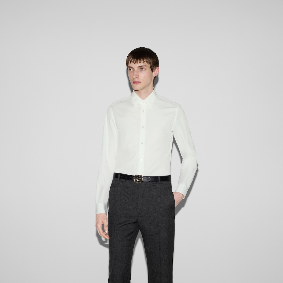 Cotton poplin shirt with Gucci logo