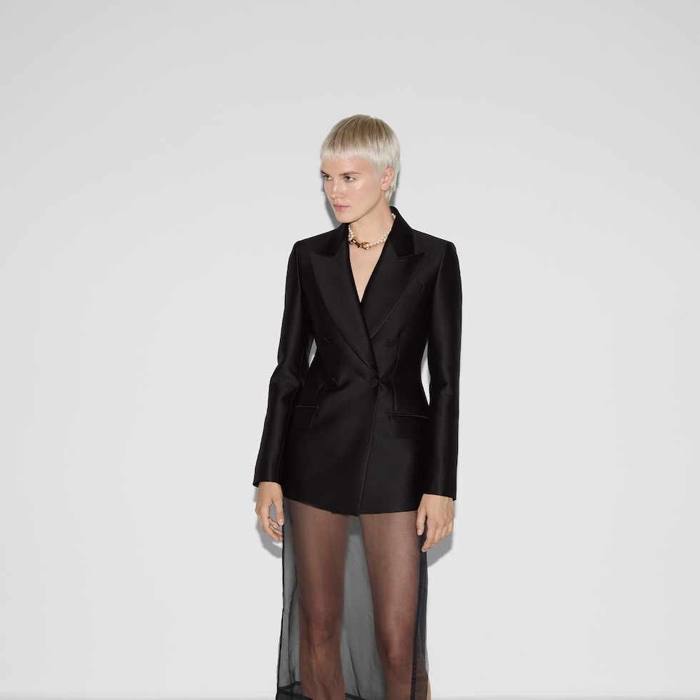 Wool silk gabardine jacket